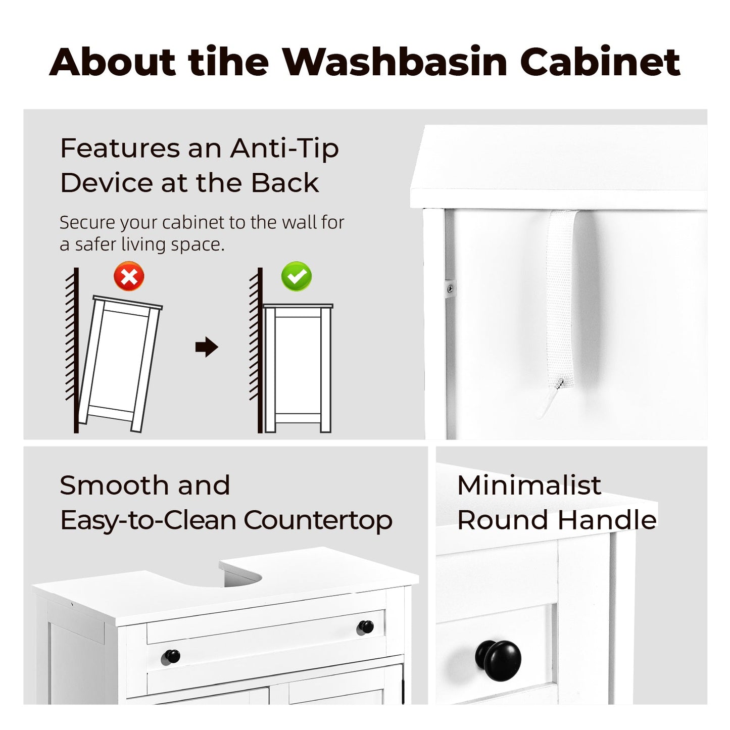 1-Drawer 2-Door Bathroom Vanity Bathroom Cabinet