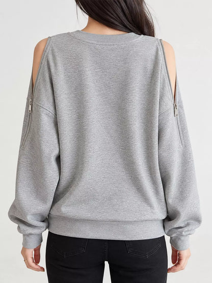 Cold-shoulder sweatshirt, view 6
