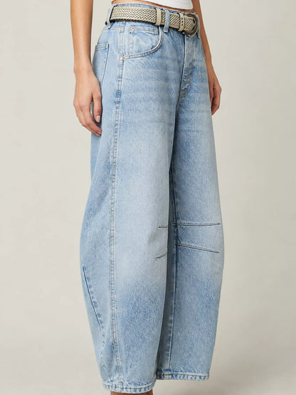 High-waist barrel-leg jeans, view 6