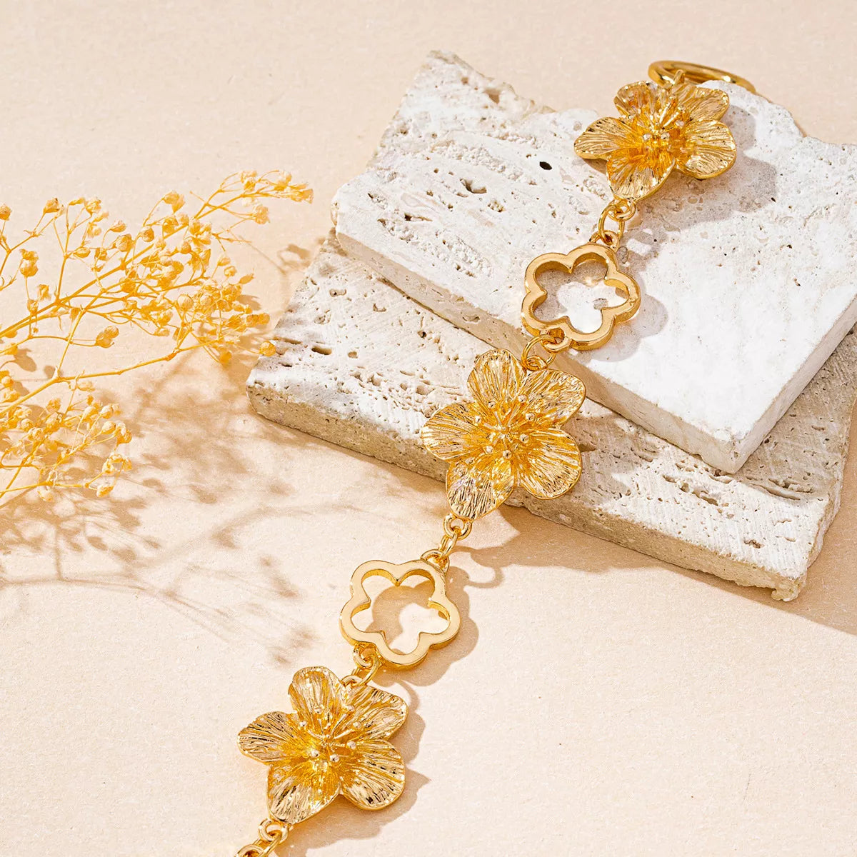 18K Gold-Plated Flower Bracelet