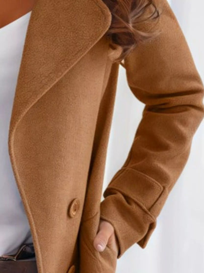 Double-breasted long trench coat, view 2