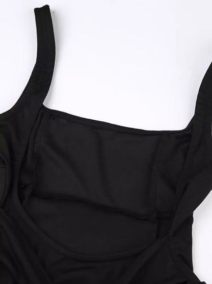 Backless Square Neck Mini Dress