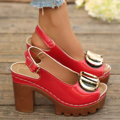 Open Toe Block Heels Sandals