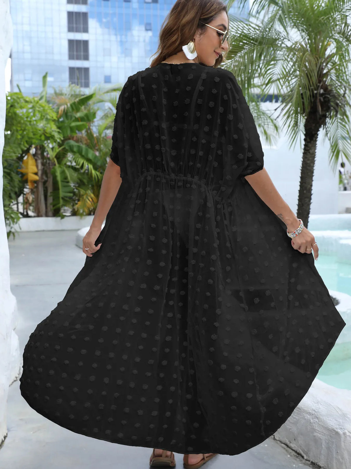 Swiss dot maxi cover-up, view 15