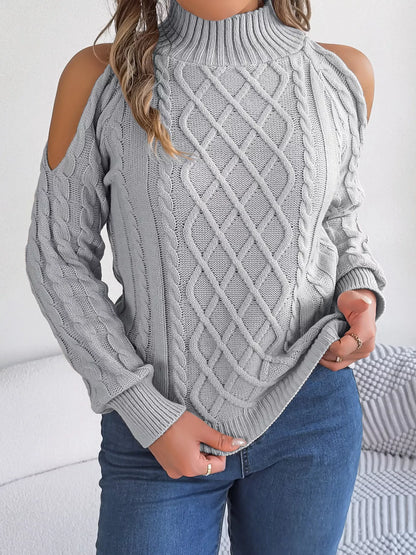 Cutout shoulder sweater, view 13