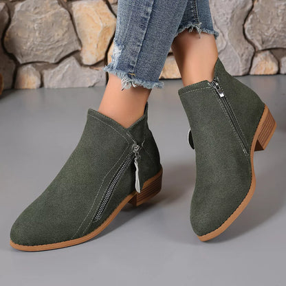 Point Toe Block Heel Boots