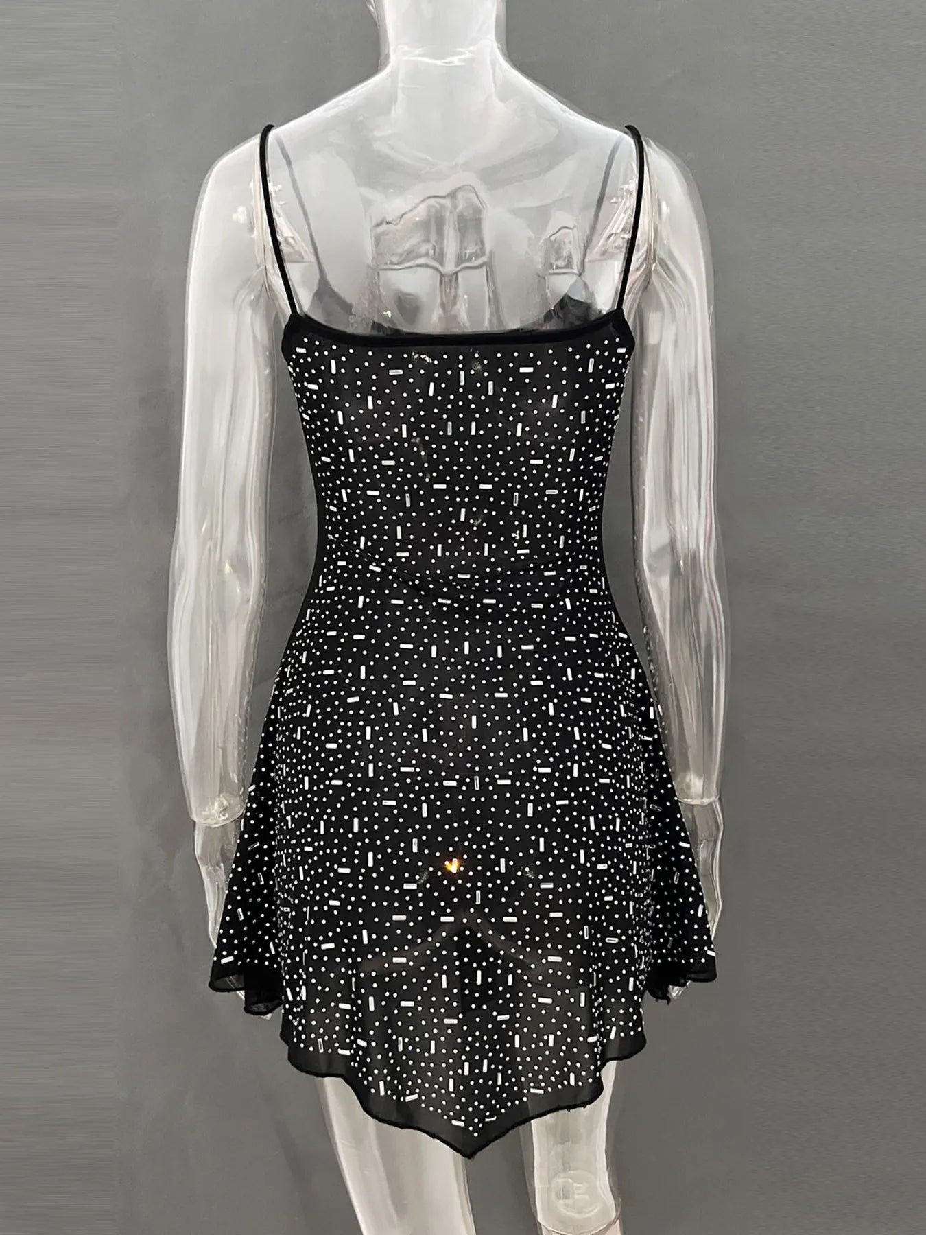 Rhinestone Decor Mini Cami Dress