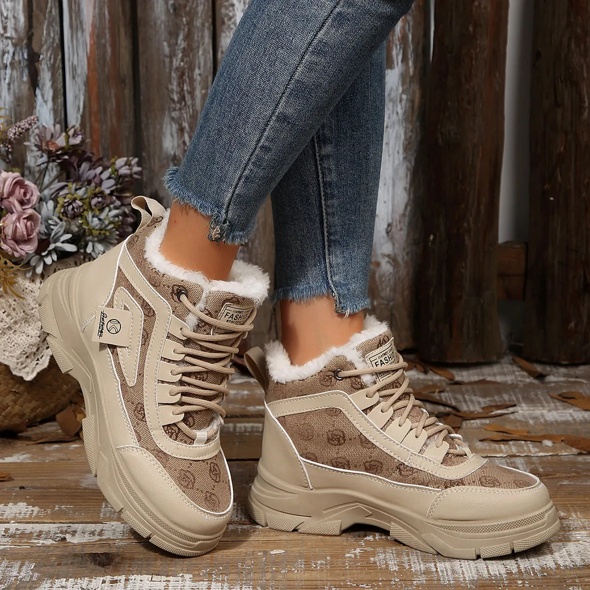 High-Top Platform Chunky Sneaker Boots