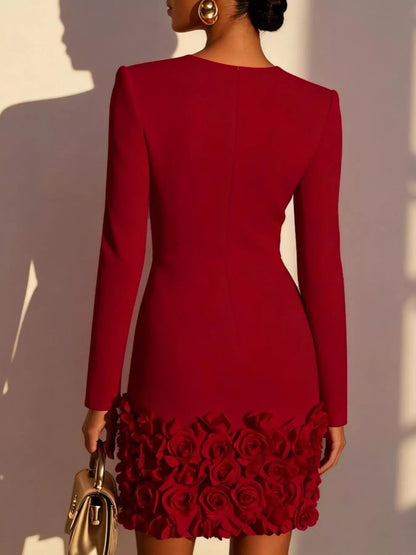 Rose hem mini dress, view 13