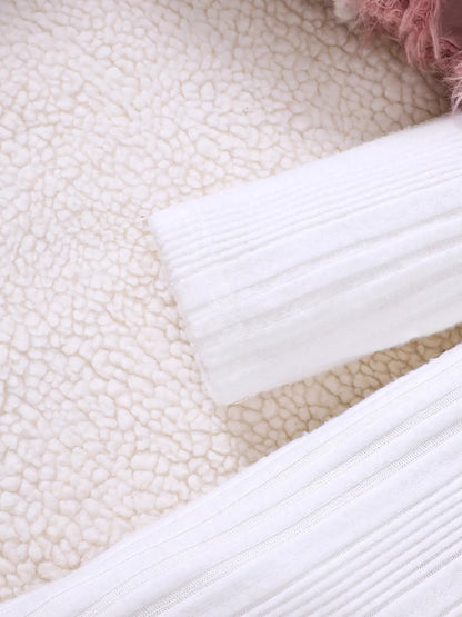 Children's Faux Fur Jacket & Ribbed Dress Set