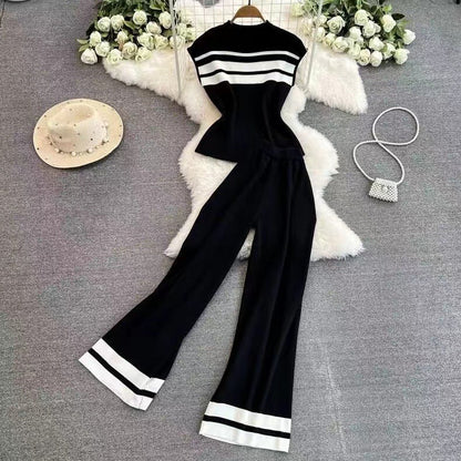 Two piece knitted pants set
