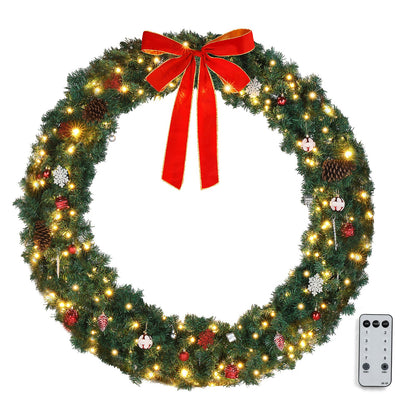 Pre-lit 48-inch Christmas garland with remote control