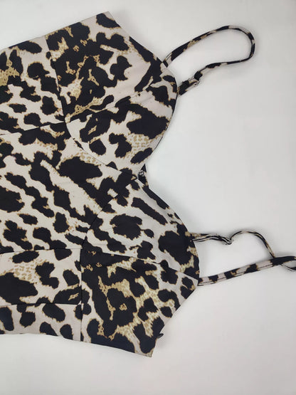 Leopard Sweetheart Neck Maxi Dress
