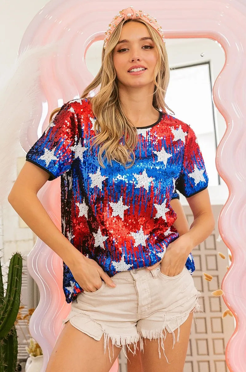 American Theme Star Pattern Top