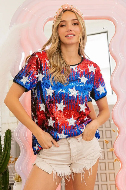 American Theme Star Pattern Top