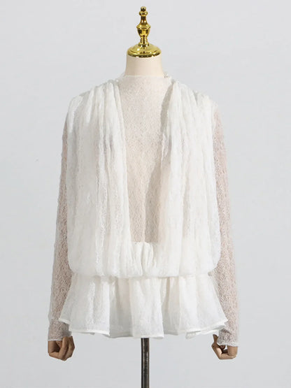 Ruffled Hem Lace Mini Dress