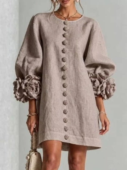 Plus size flower sleeve dress, view 18