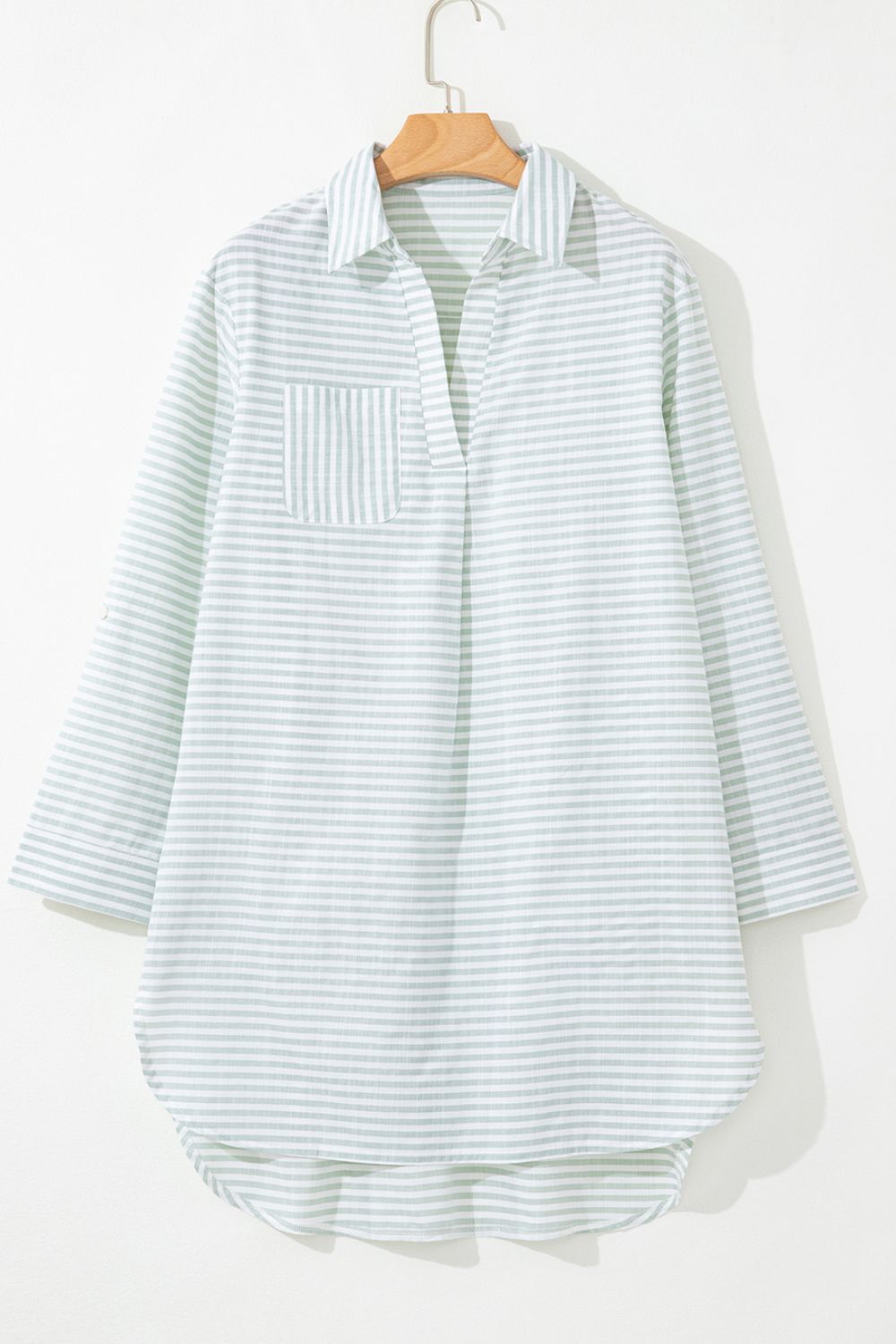 Striped Long Sleeve Mini Shirt Dress