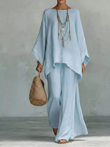 Full Size Casual Loose Fit Top and Pants Set Two-Piece Set Plus Size