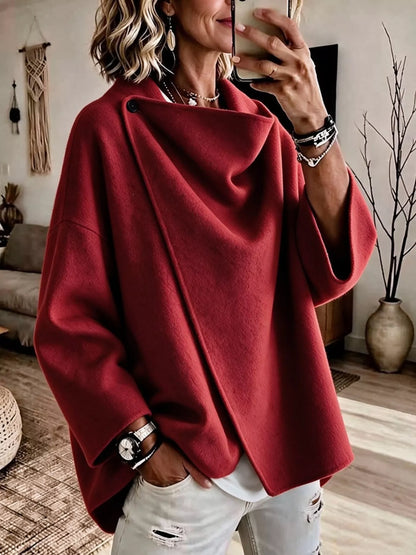 Plus size cowl neck cape, view 17