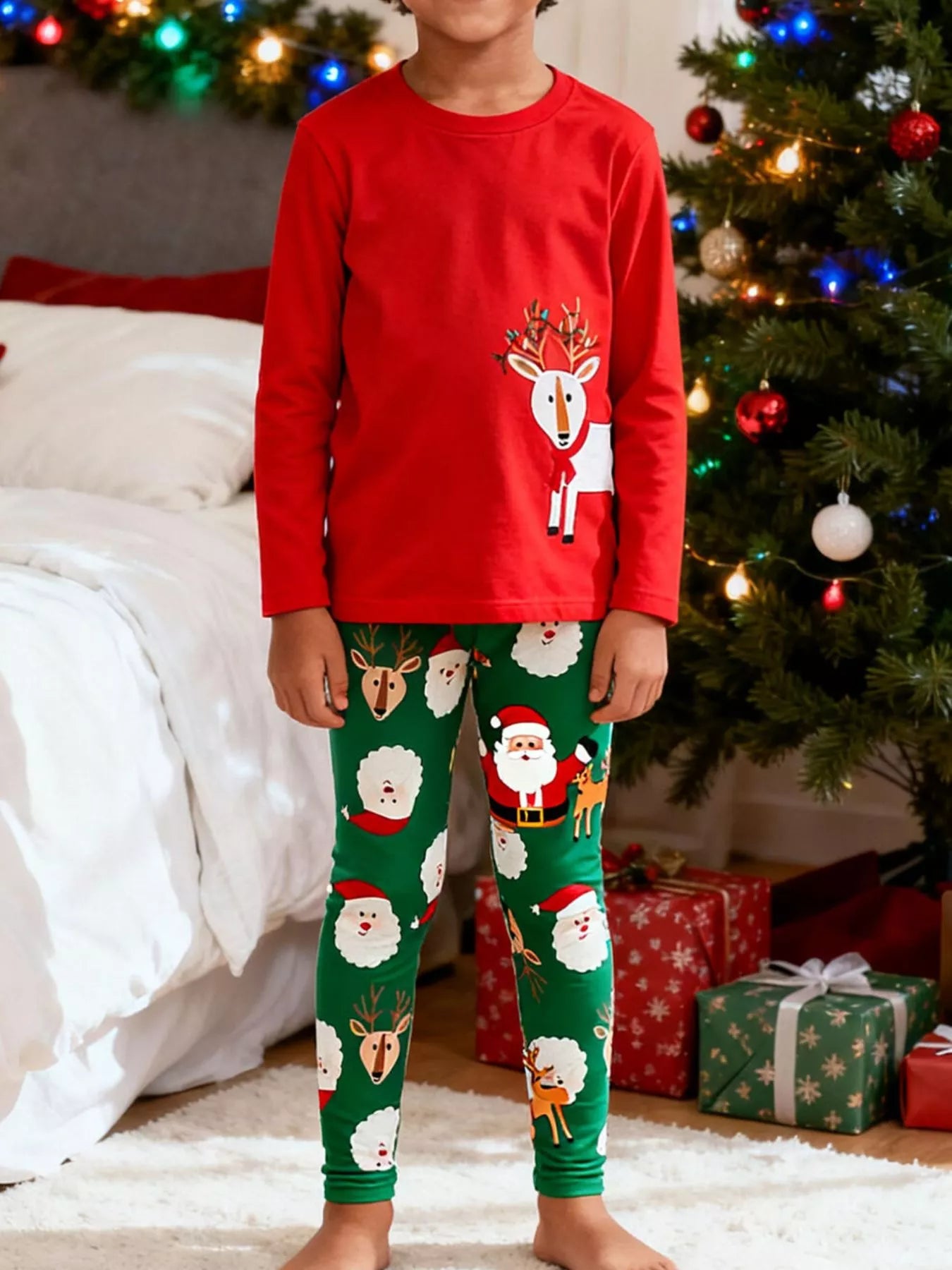 Children's Reindeer & Santa Pajama Set