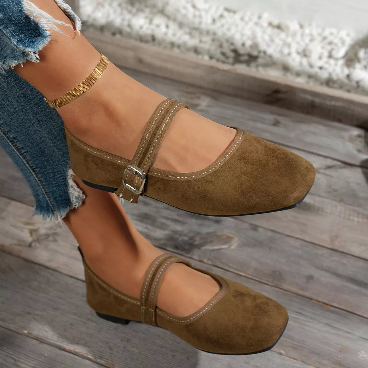 Square Toe Slip-Ons