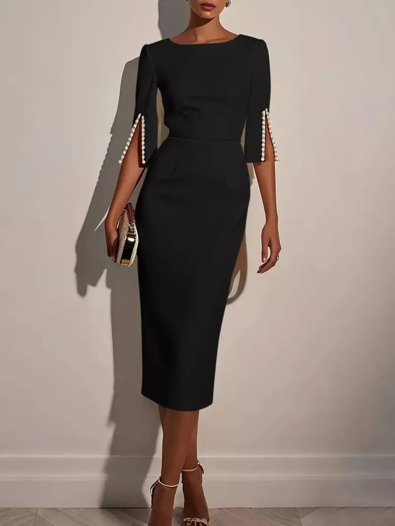 Slim-Fit Elegant Midi Dress