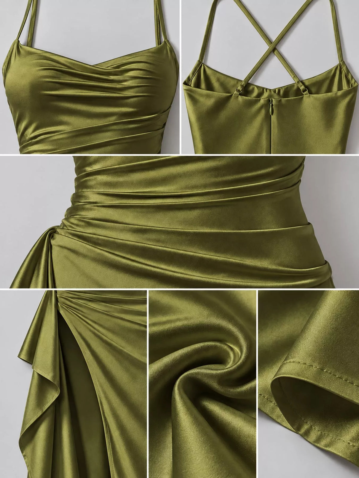 Satin high-slit maxi dress, view 29