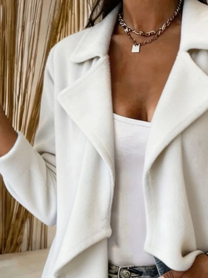 Fleece waterfall collar jacket, view 8
