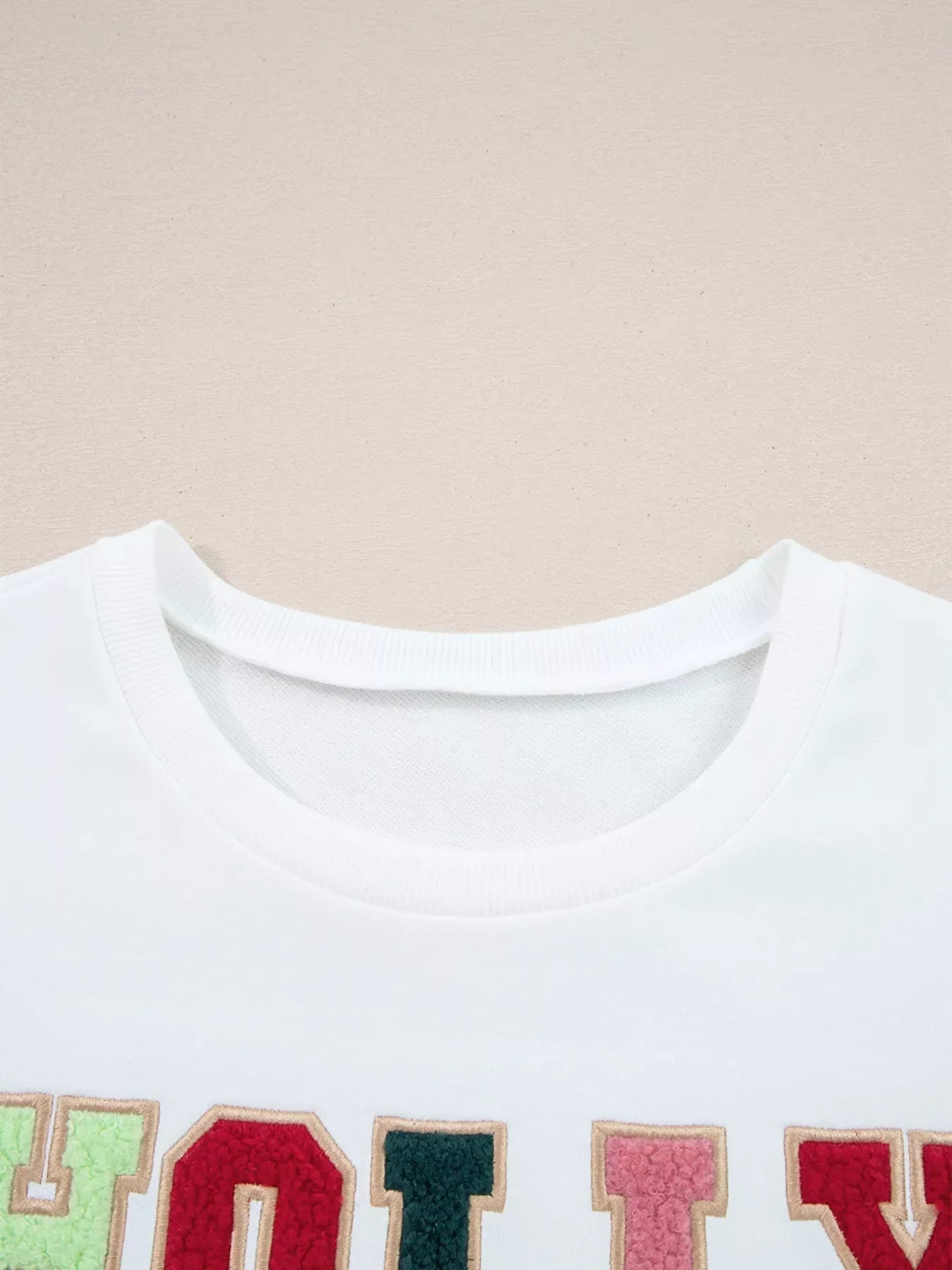 Embroidered Round Neck Sweatshirt