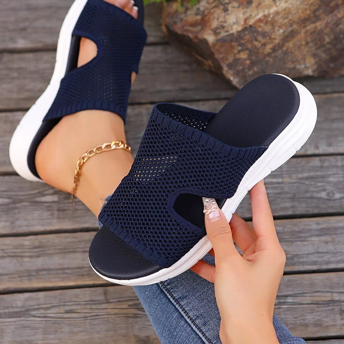Mesh open toe sandals, view 13