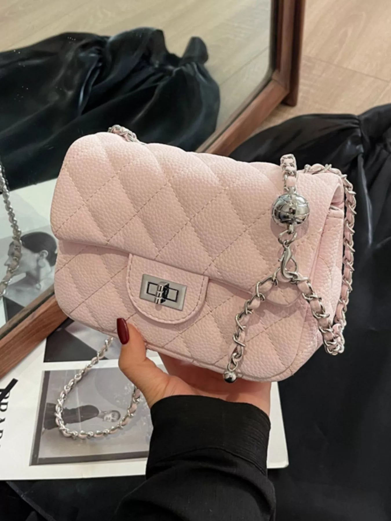 Quilted Chain Crossbody Bag