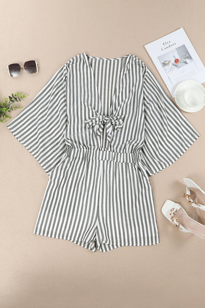 Tied Striped Romper