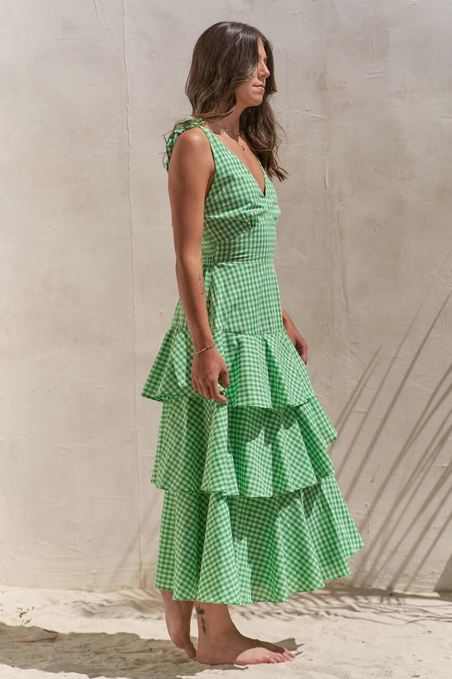 Sleeveless Tiered Midi Dress