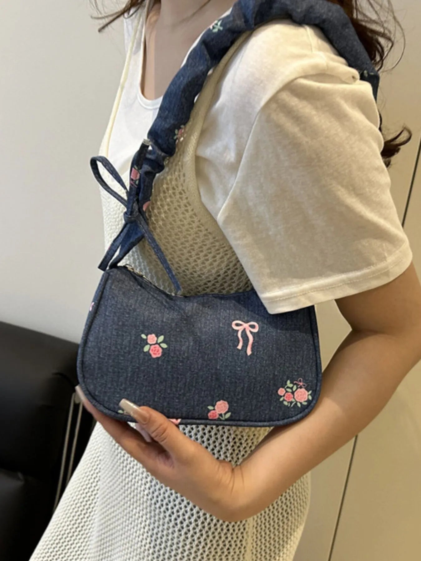 Embroidered Shoulder Bag