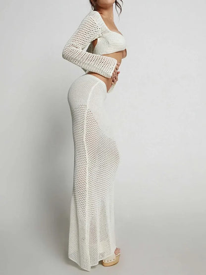 Top and skirt cover-up set, view 3