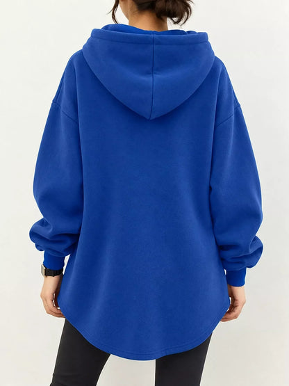 Drop shoulder drawstring hoodie, view 12