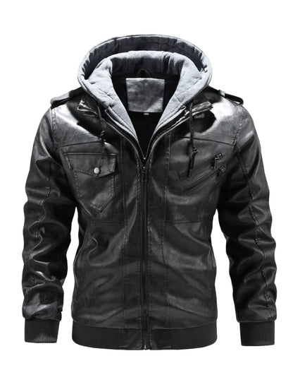Men's Full Size Zip Up Hooded Jacket