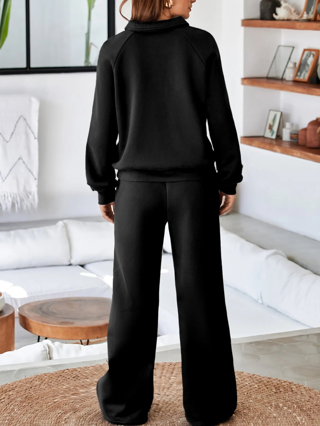 Sweatshirt and High Waist Pants Active Set