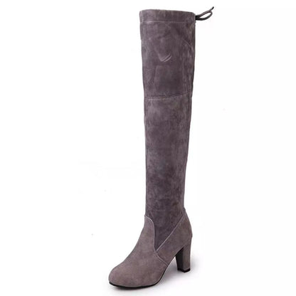 Round Toe Block Heels Boots