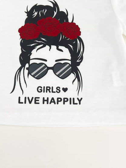 Children's Graphic Tee and Skirt Set