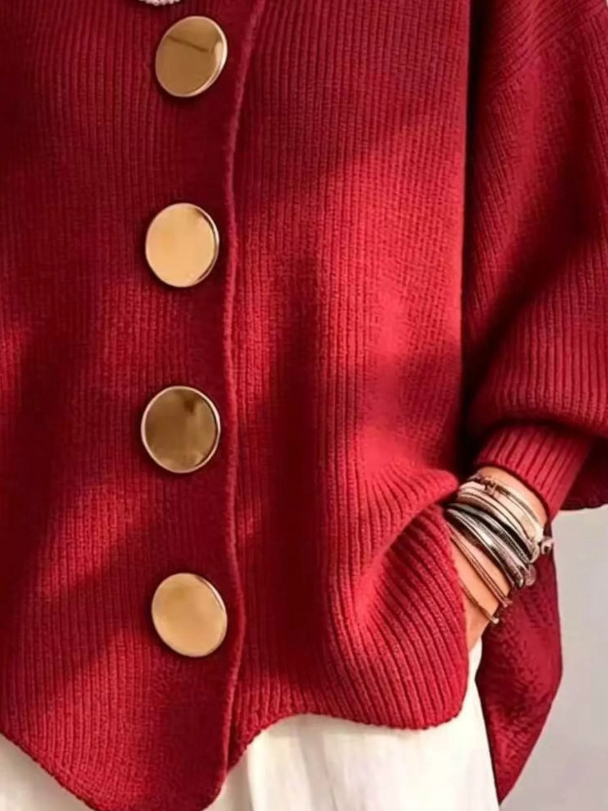 Plus size ribbed knit cardigan, view 3