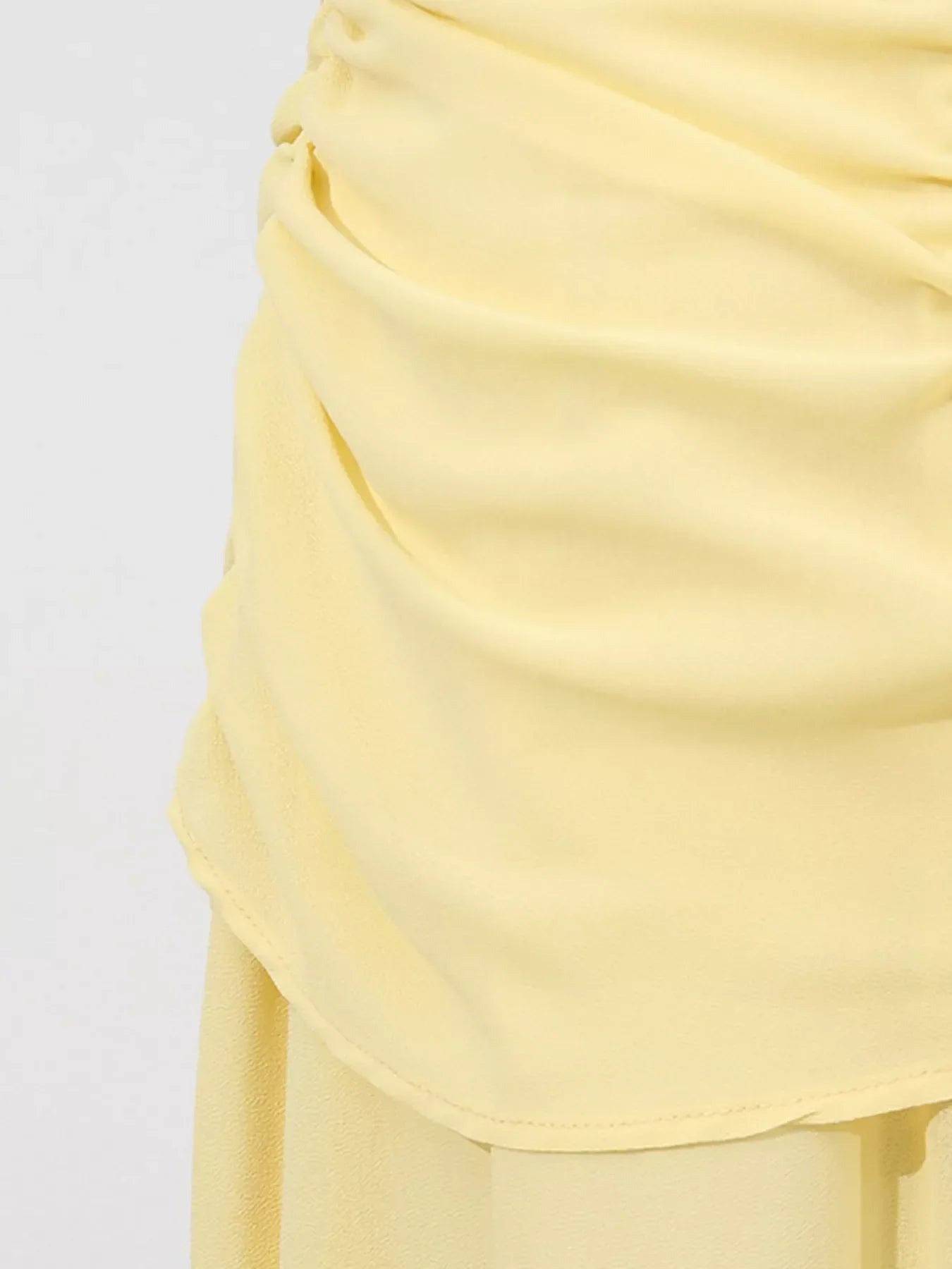 Sleeveless Ruched High-Slit Maxi Dress