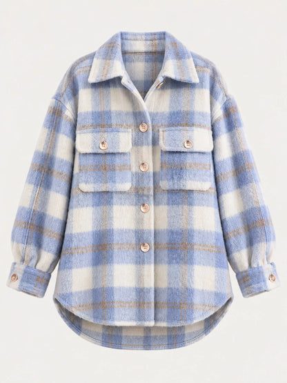 Plaid button-down jacket, view 8
