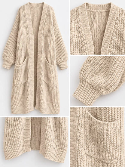 Plus size chunky knit cardigan, view 16