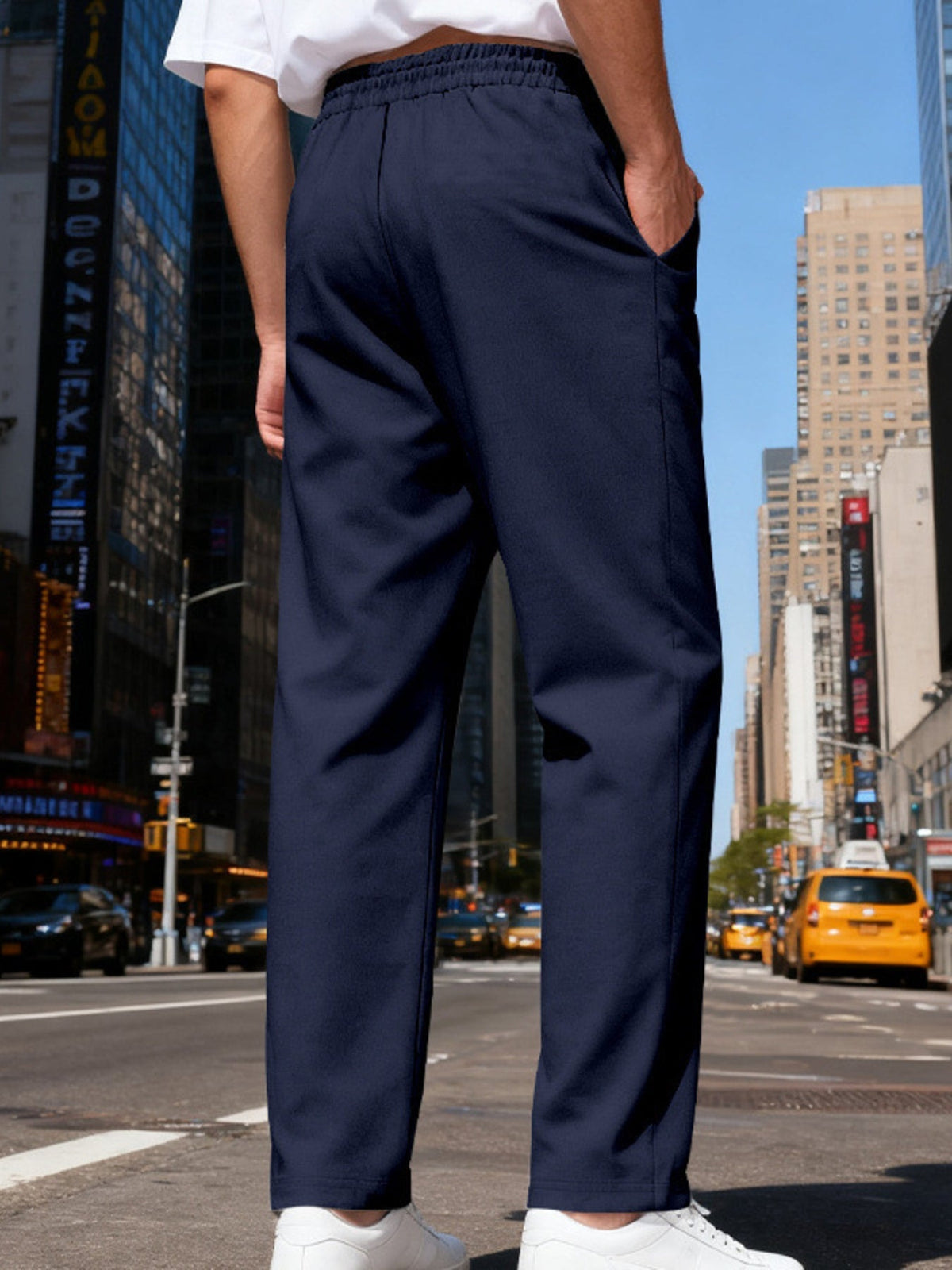 Men's Plus Size Drawstring Straight Leg Pants