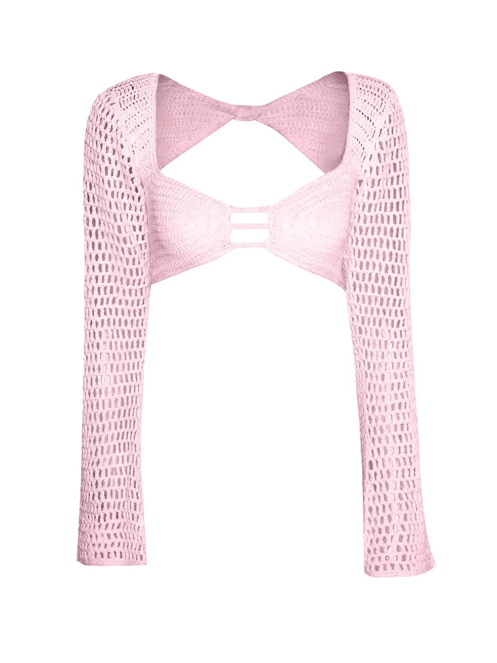 Tied Long Sleeve Top and Skirt Beach Cover-Up Set