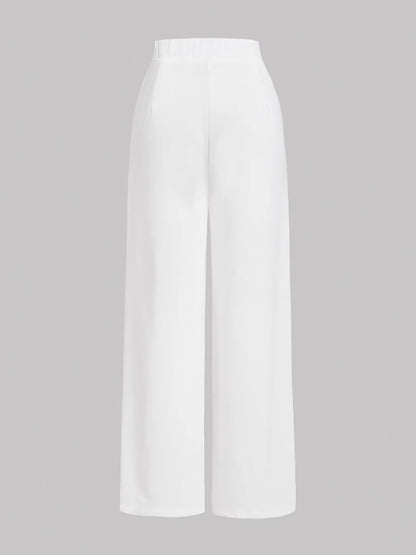 High-Waisted White Wide Leg Pants