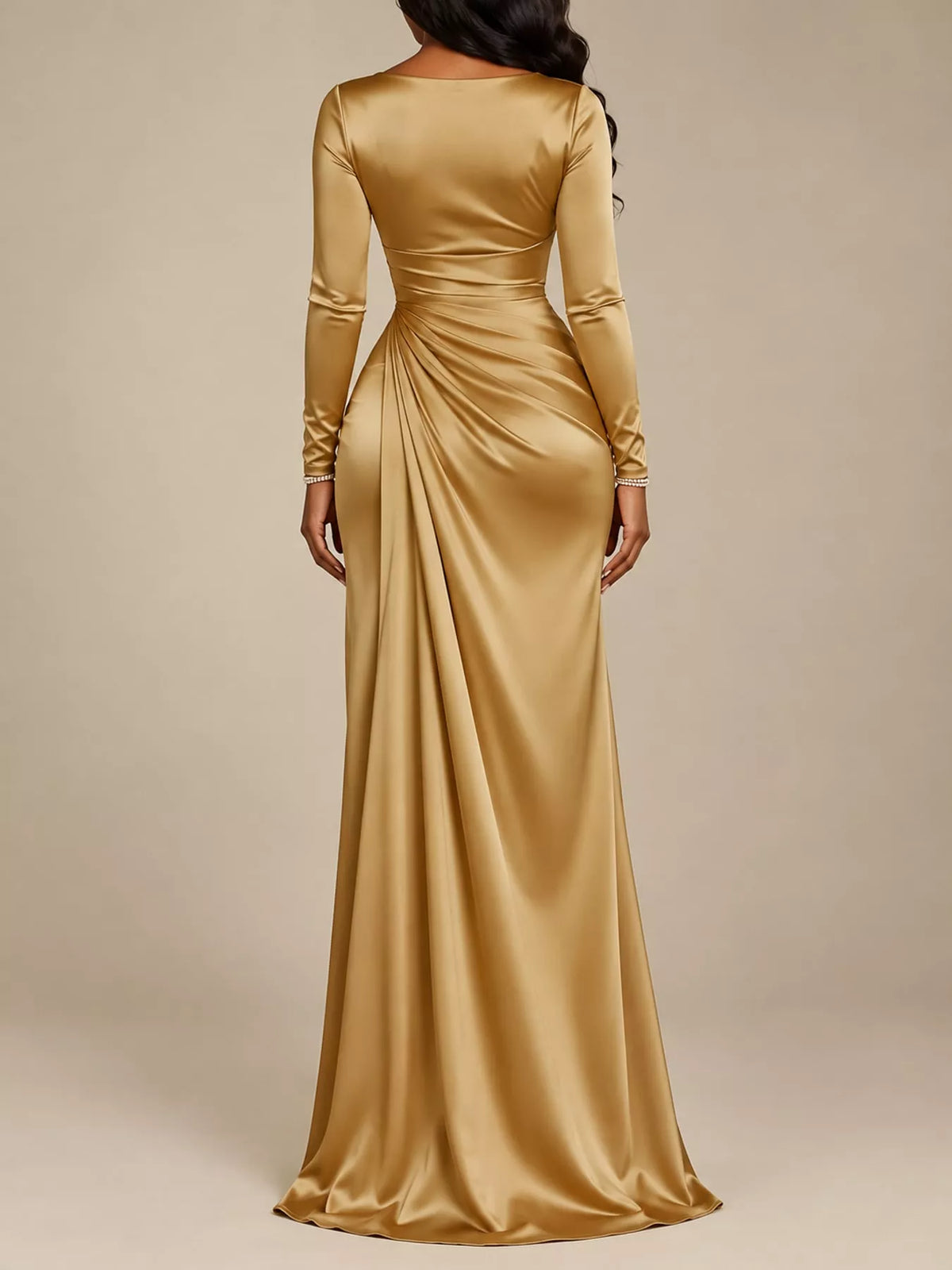 Cowl neck slit maxi dress, view 10