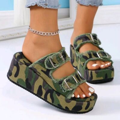Wedge Buckle Sandals